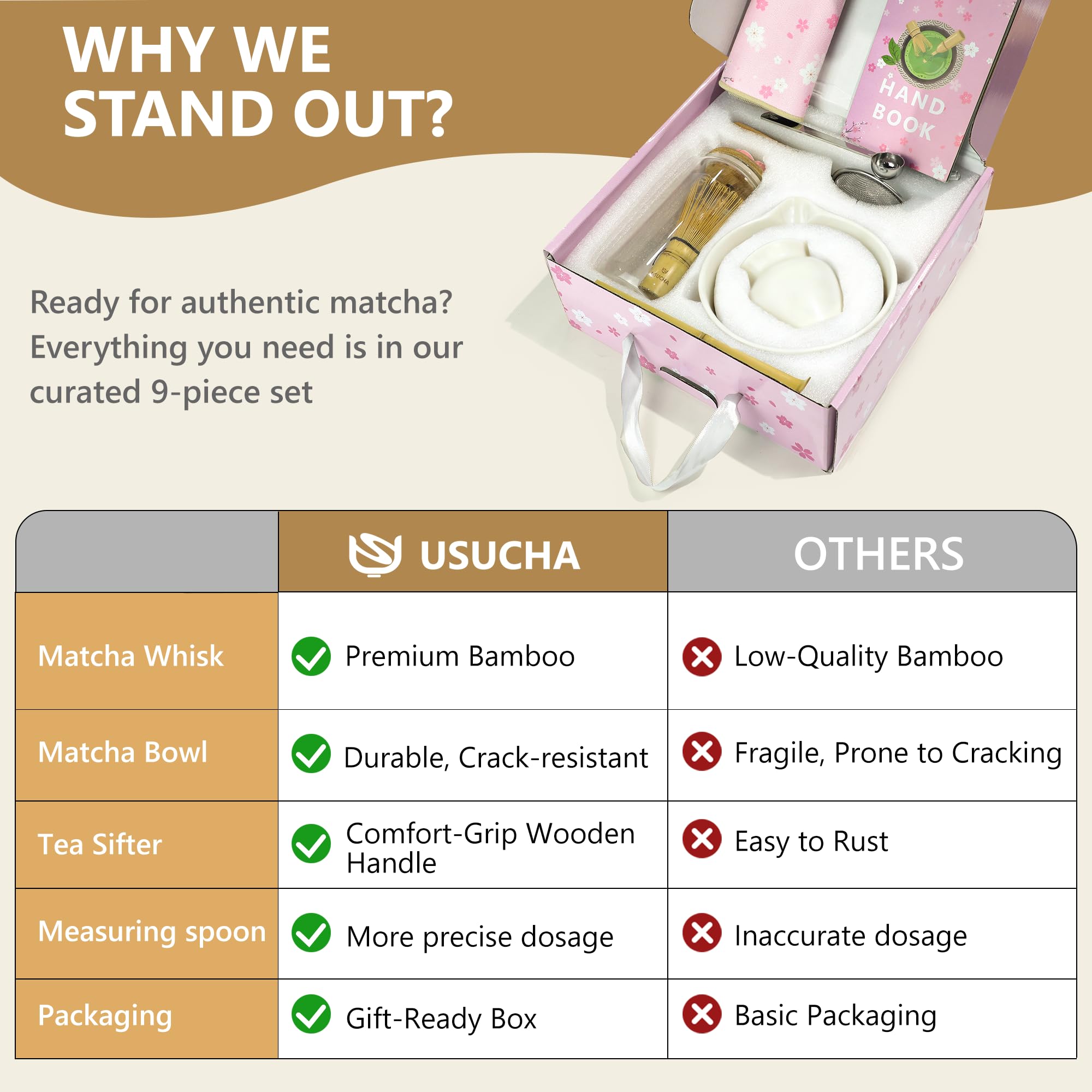 USUCHA tea towel for clean, ready-to-use matcha prep