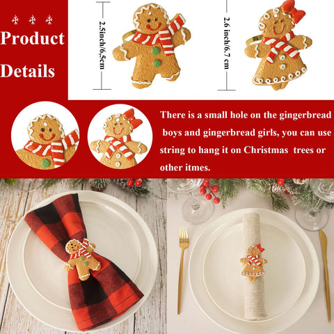 Utalek gingerbread girl napkin ring closeup highlighting vivid painting