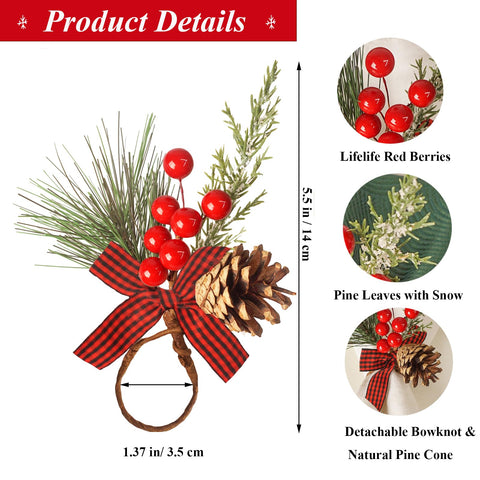 Utalek close-up of pine needles and red berries for rustic texture.