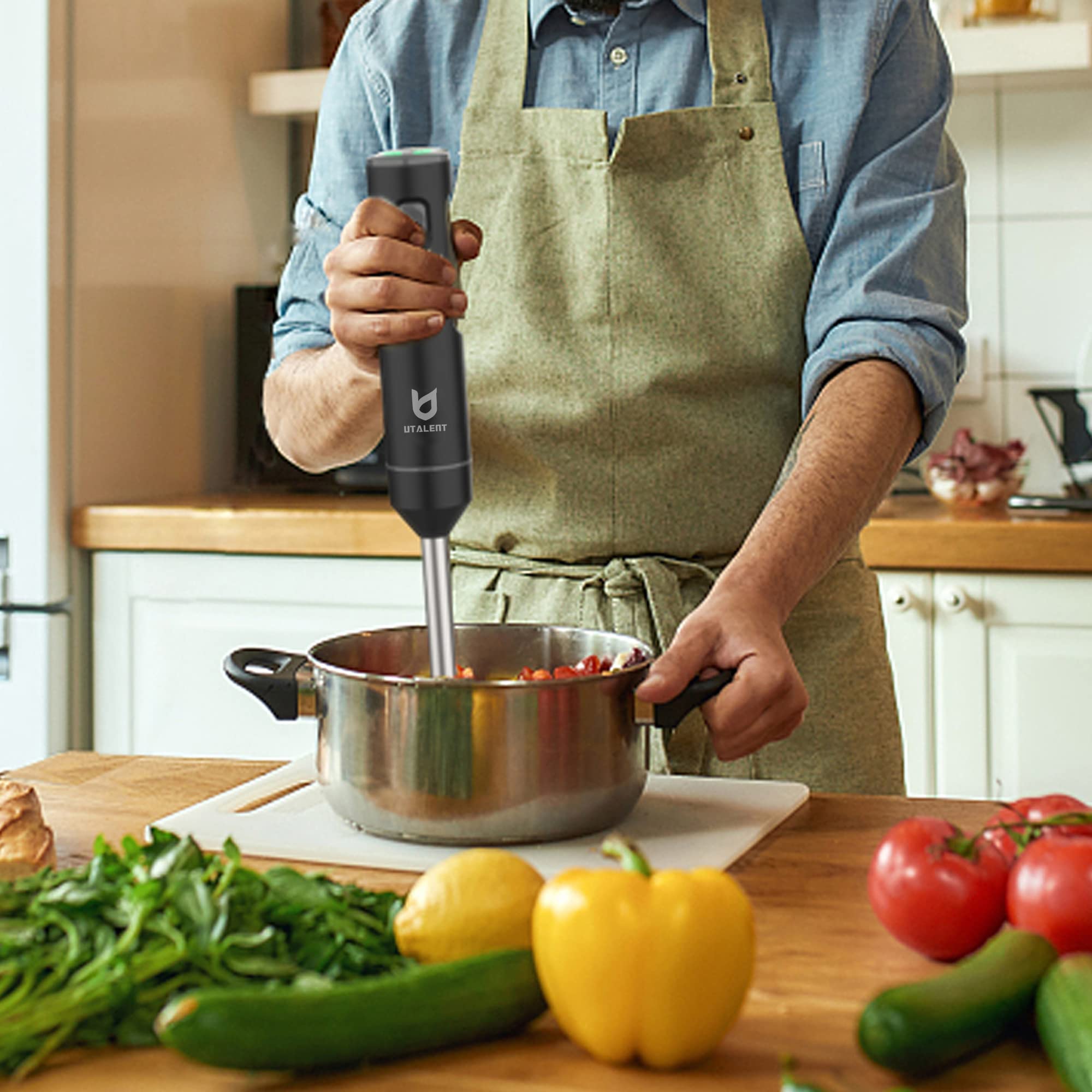 UTALENT egg whisk attachment makes whipped cream or sauces easy.