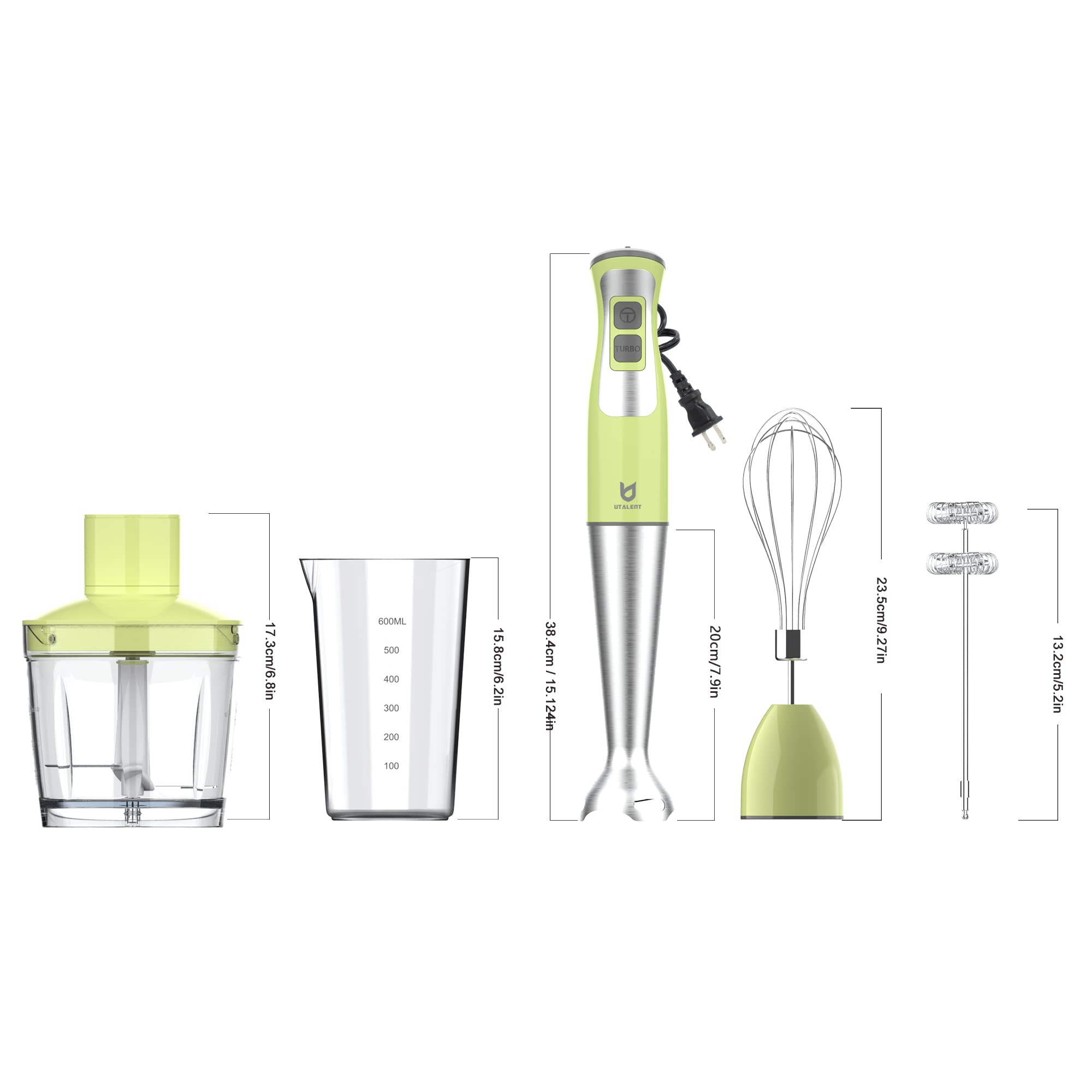 UTALENT wand close-up with four-blade system for even blending.