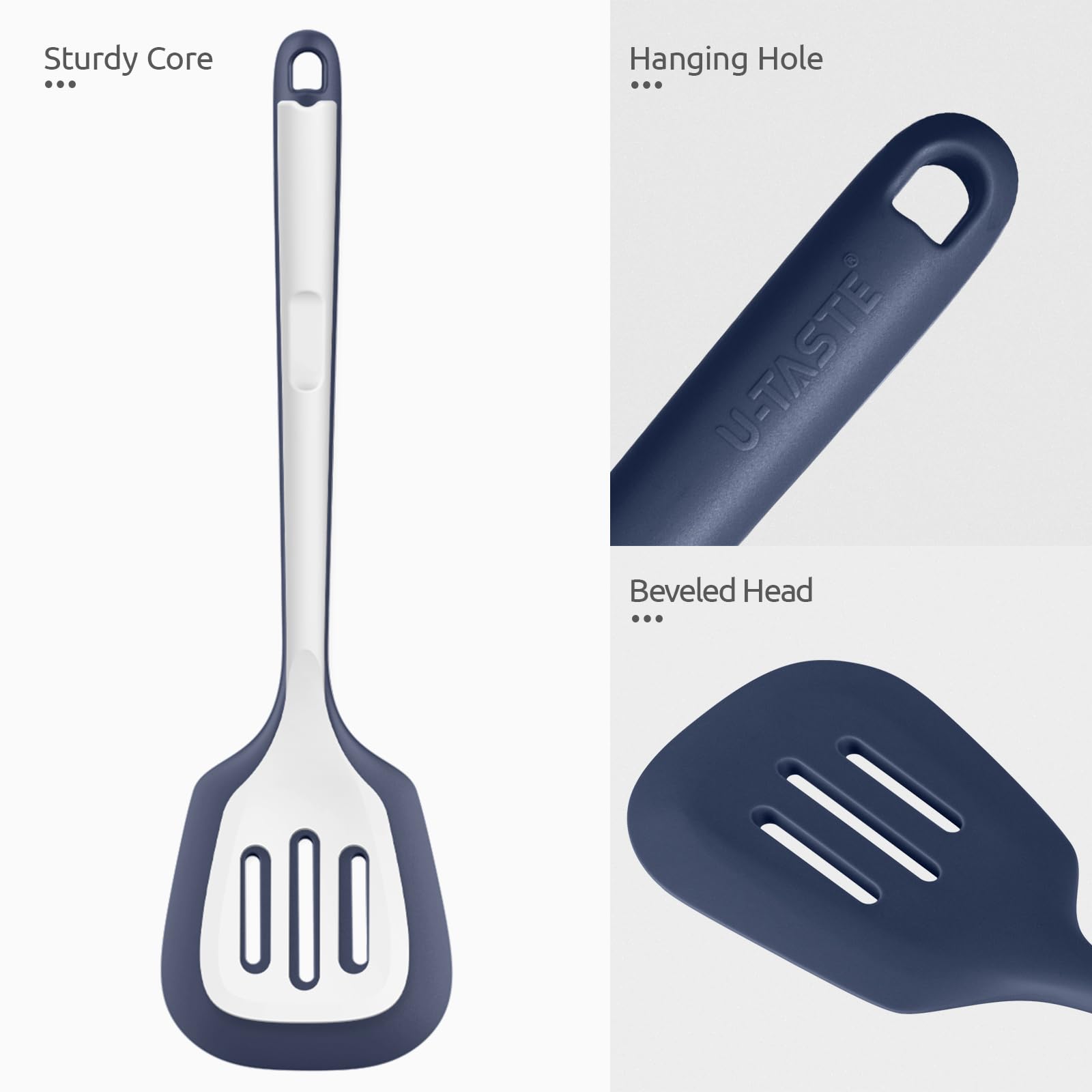 Non-scratch silicone tip from U-Taste protects cookware surfaces