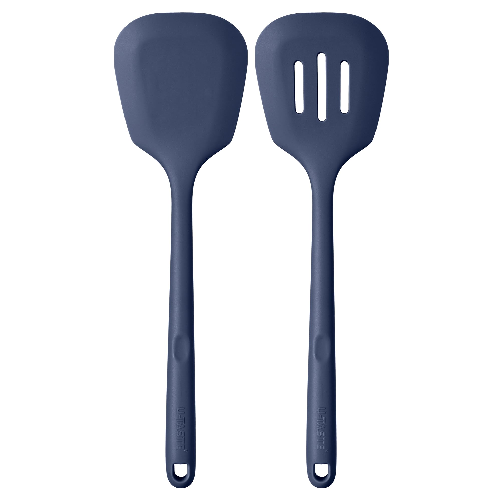U-Taste solid turner in midnight blue for safe flipping on nonstick pans