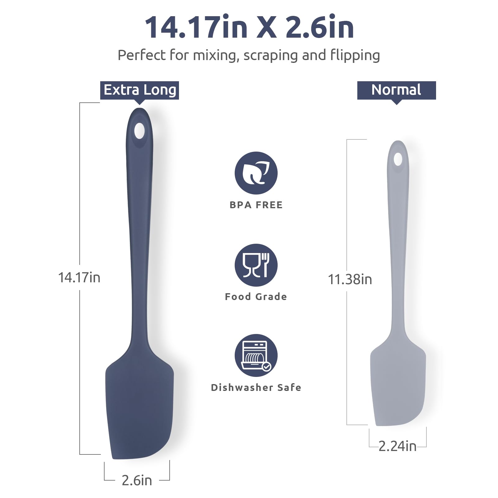 U-Taste flexible silicone spatula reaches bowl corners for thorough scraping.