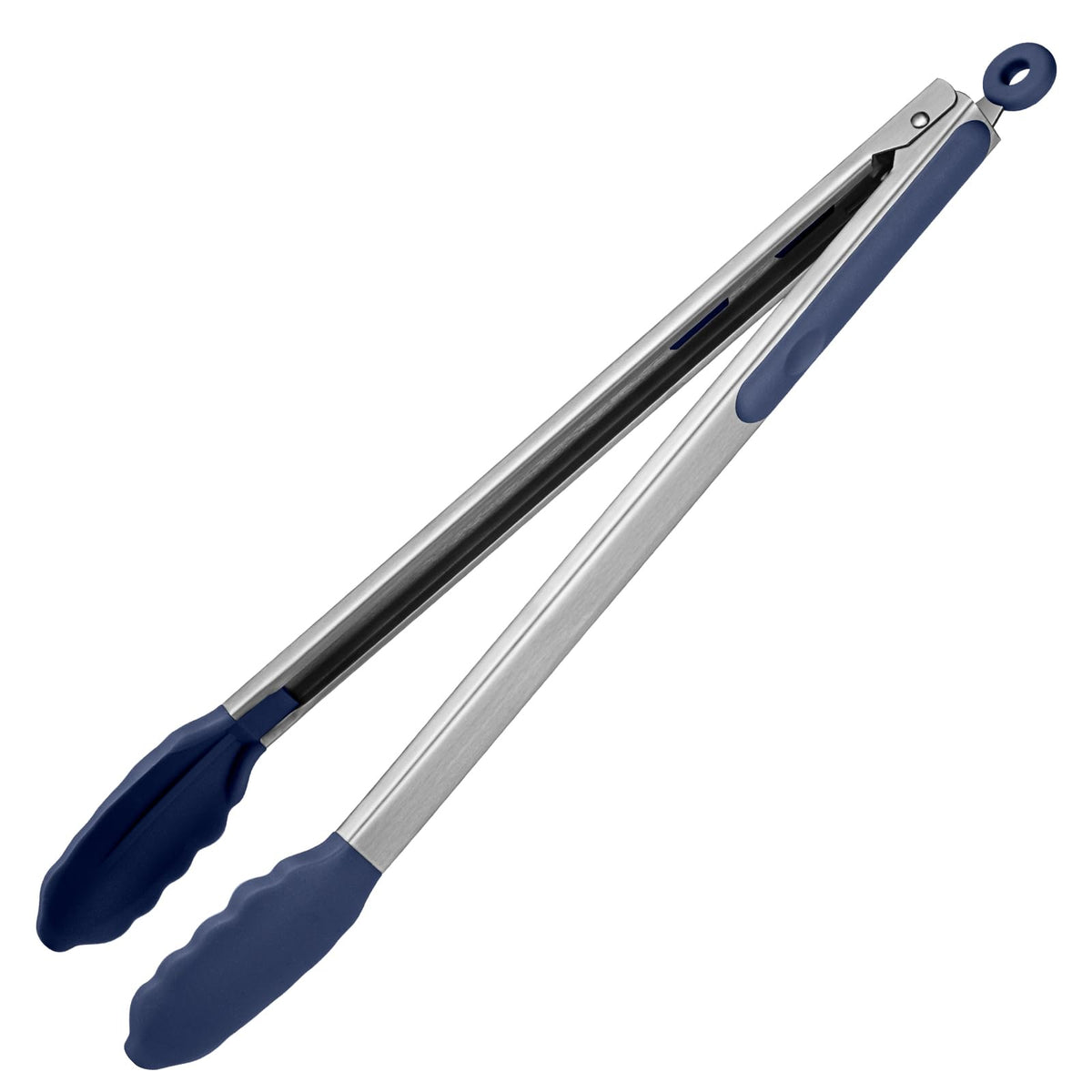 U-Taste 16-inch heat-resistant tongs midnight blue overview for safe grilling.