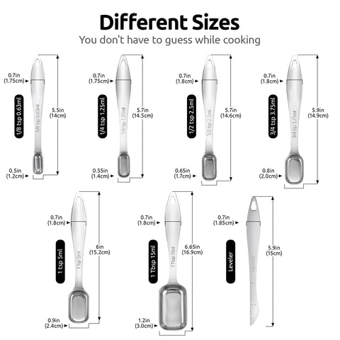 U-Taste 18-8 stainless steel measuring spoons resist rust and maintain shine.