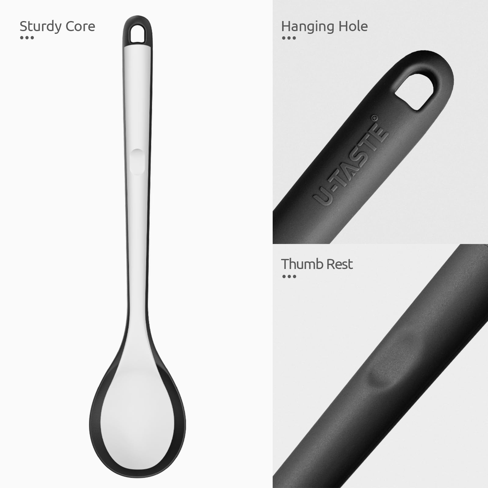 UTaste silicone tip spoon, scratch-free with nonstick cookware.