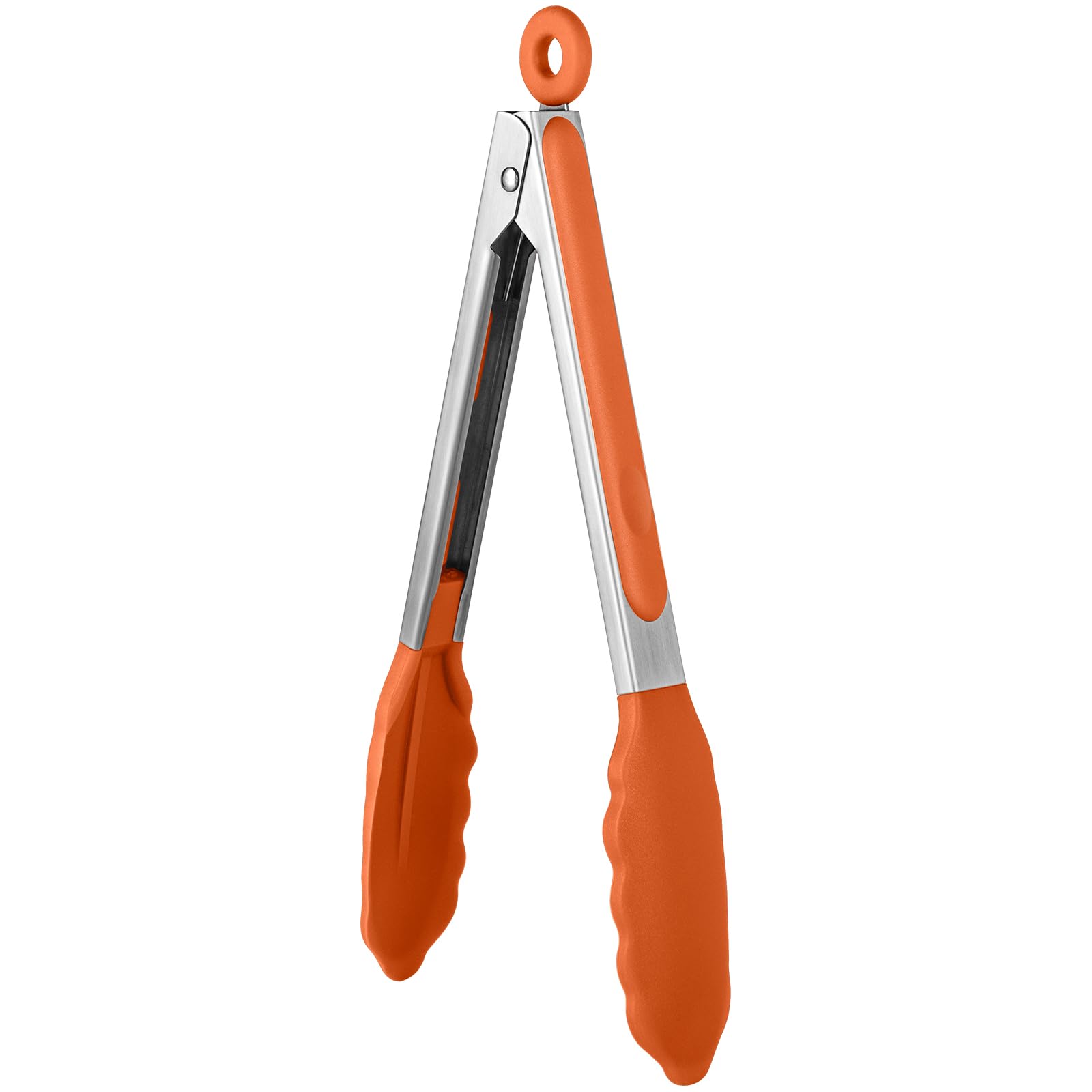 U-Taste 9-inch heat-resistant tongs with silicone tips for safe grilling.