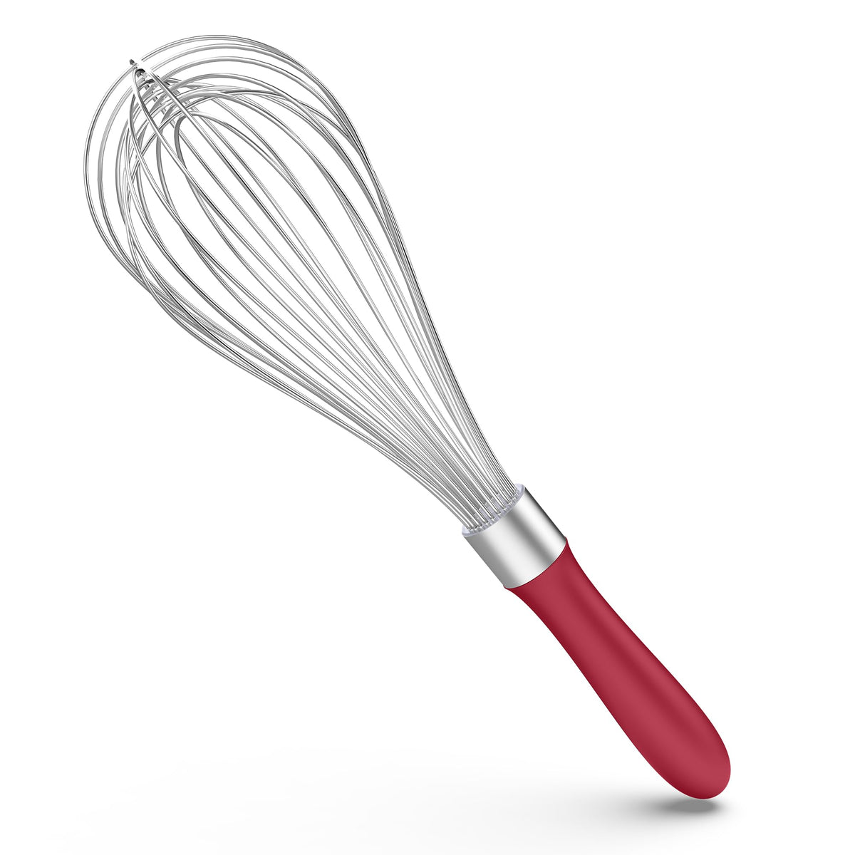 U-Taste Balloon Whisk 12in red handle for smooth egg whisking and quick blending
