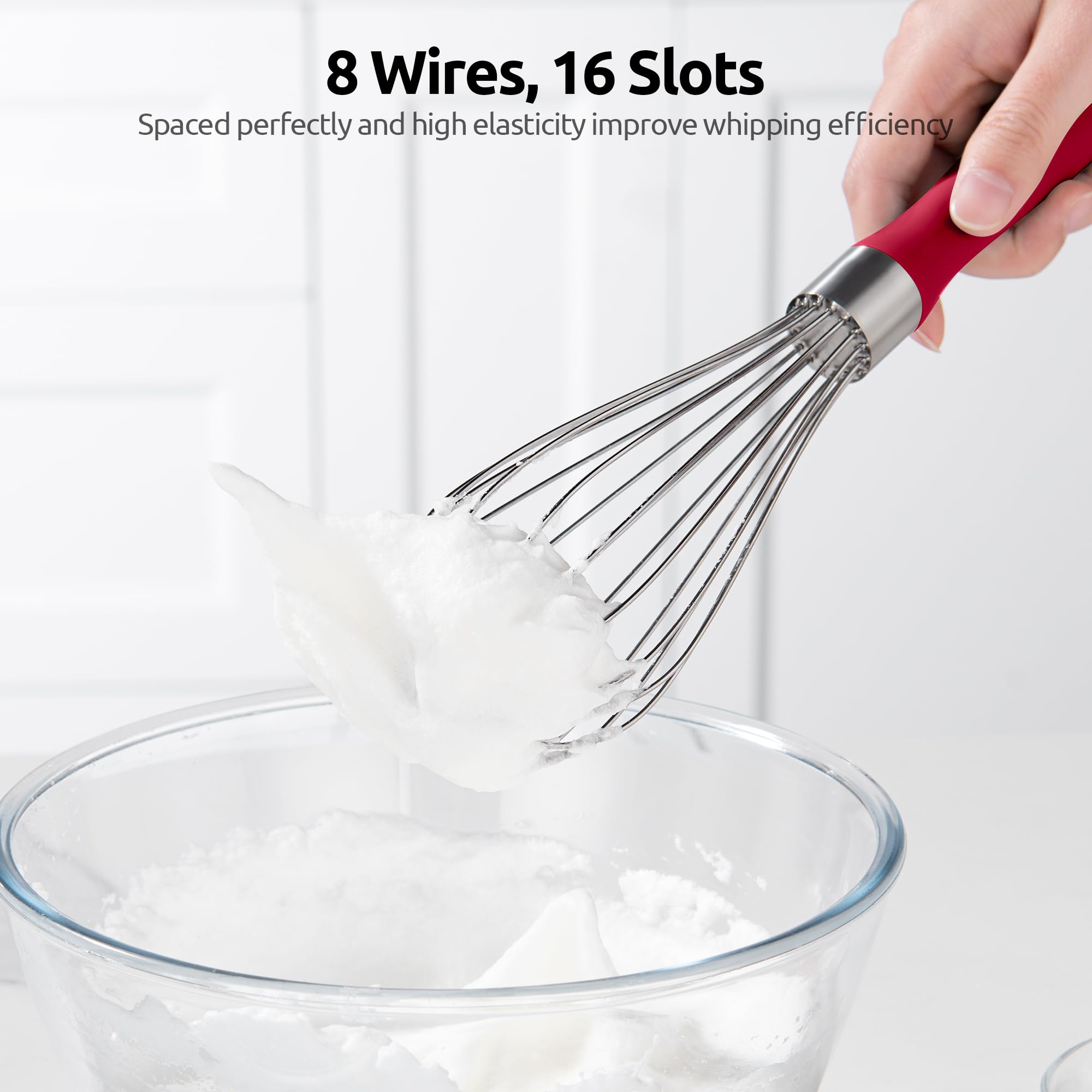 U-Taste balloon whisk is dishwasher-safe for quick cleanup