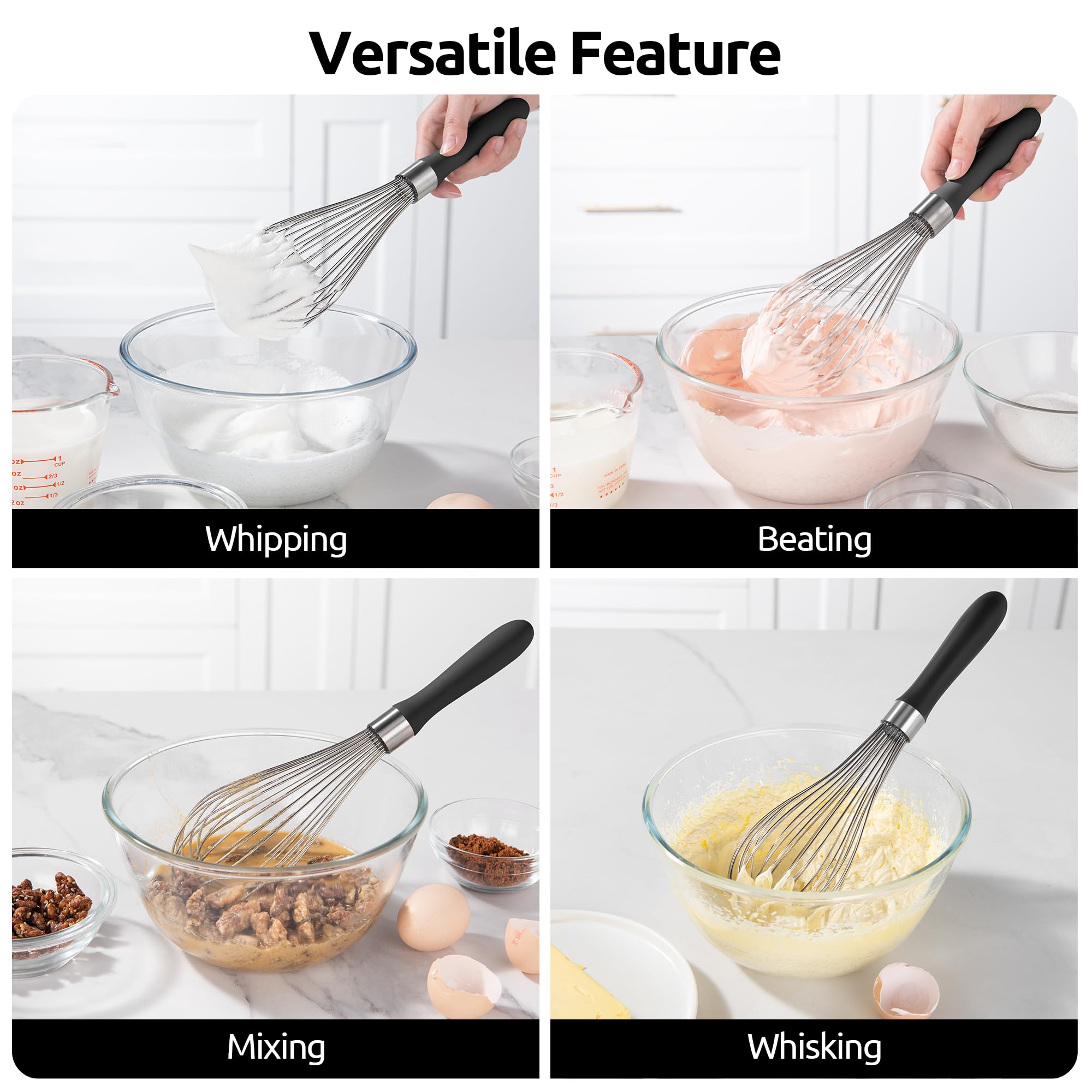 U-Taste robust connection keeps whisk secure to handle during long sessions