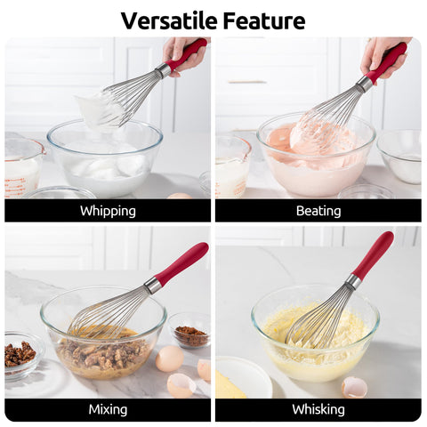 U-Taste ergonomically shaped handle reduces fatigue during long whisking sessions