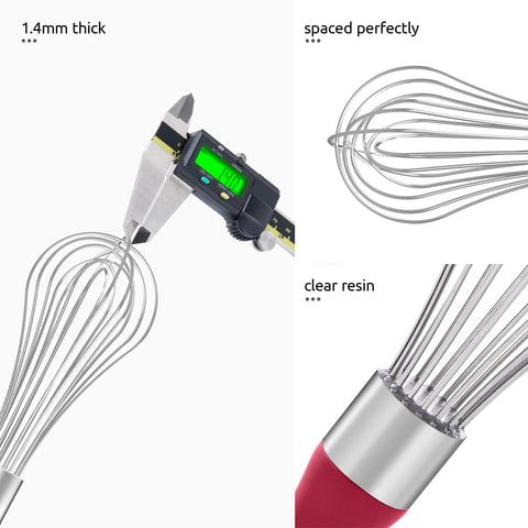 U-Taste balloon whisk with a firm handle connection to prevent detachment