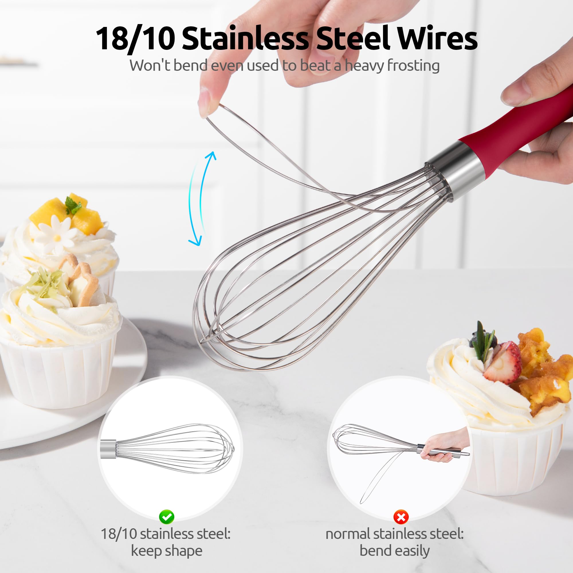 U-Taste balloon whisk with silicone handle for comfortable grip