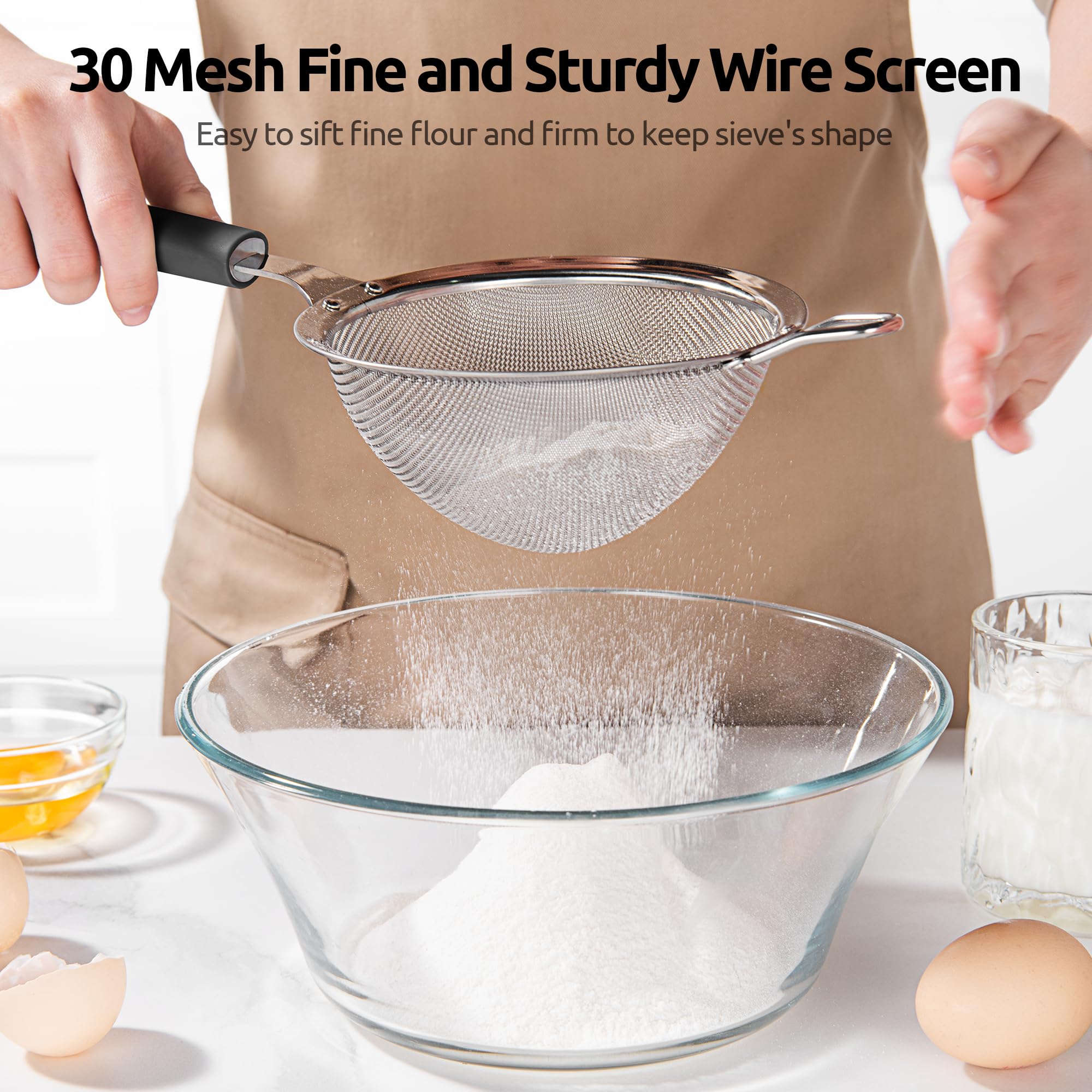 U-Taste hands-free bent U-end lets it rest easily on bowls.