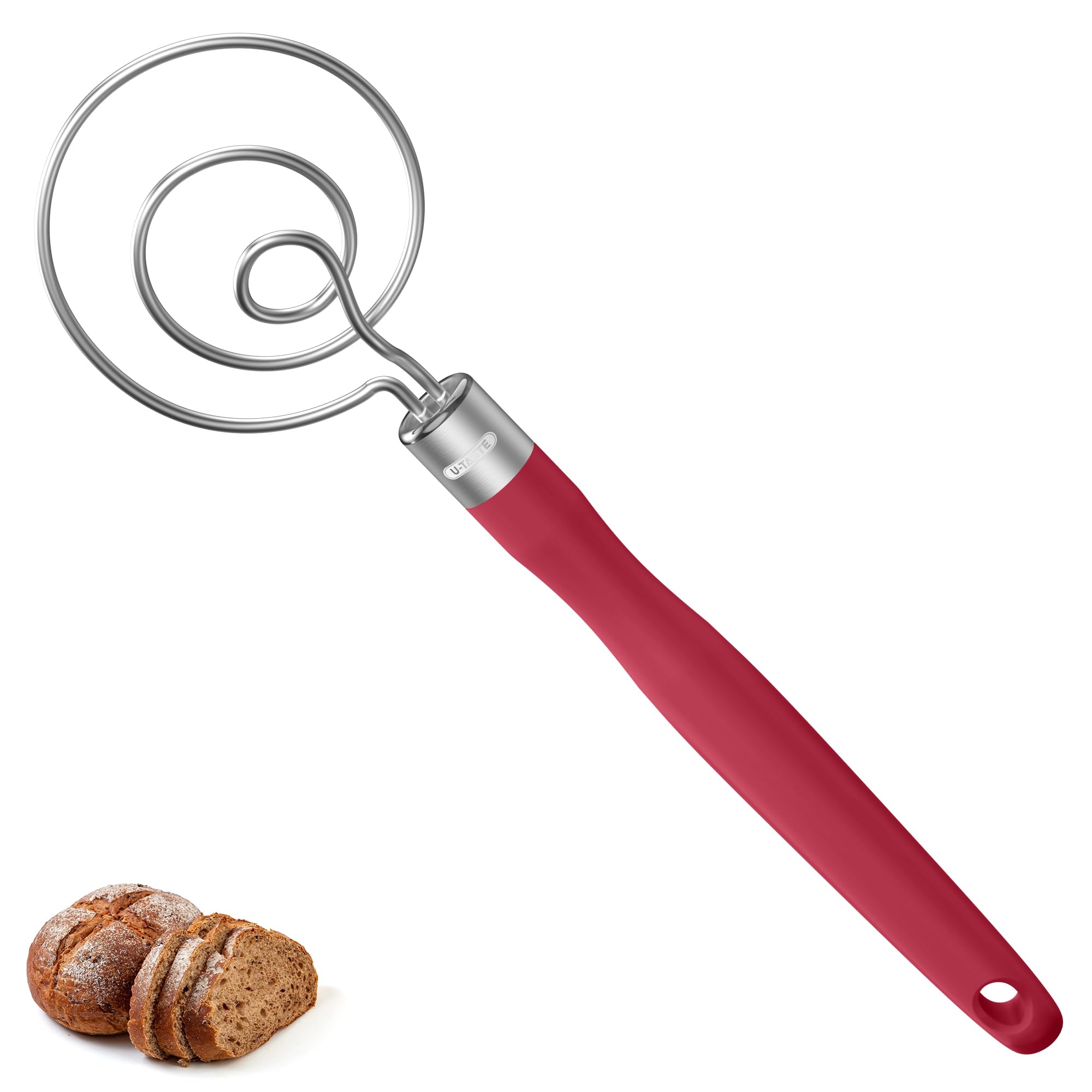 U-Taste Danish dough whisk 12.6in ready for thick dough mixing and even results