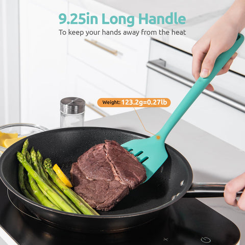 U-Taste ergonomic rubber grip enhances comfort during cooking.