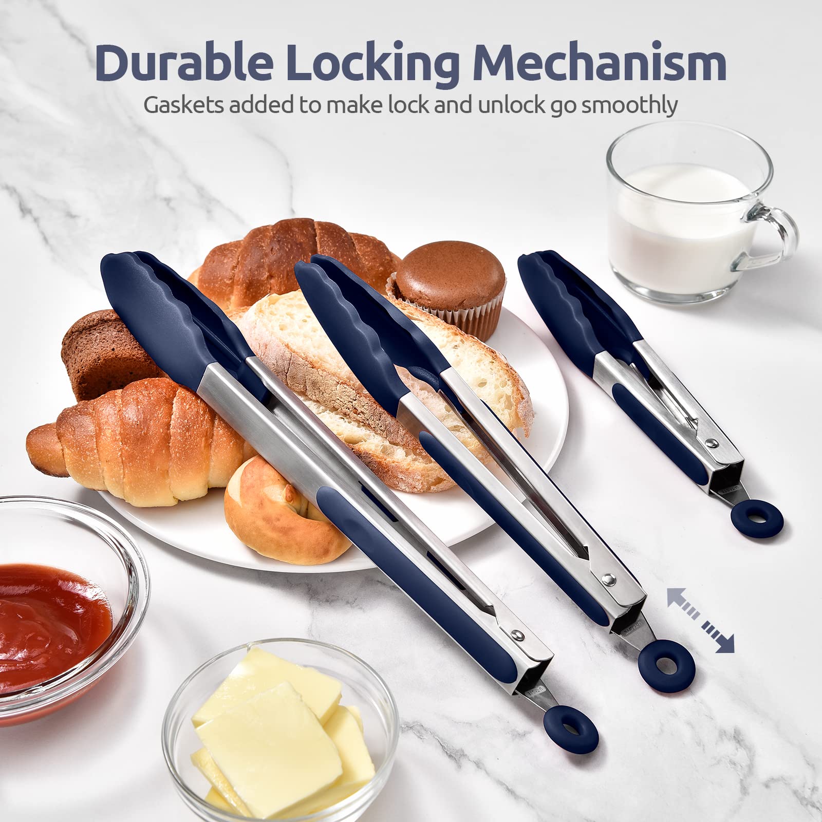 U-Taste dishwasher-safe tongs simplify cleaning after cooking.