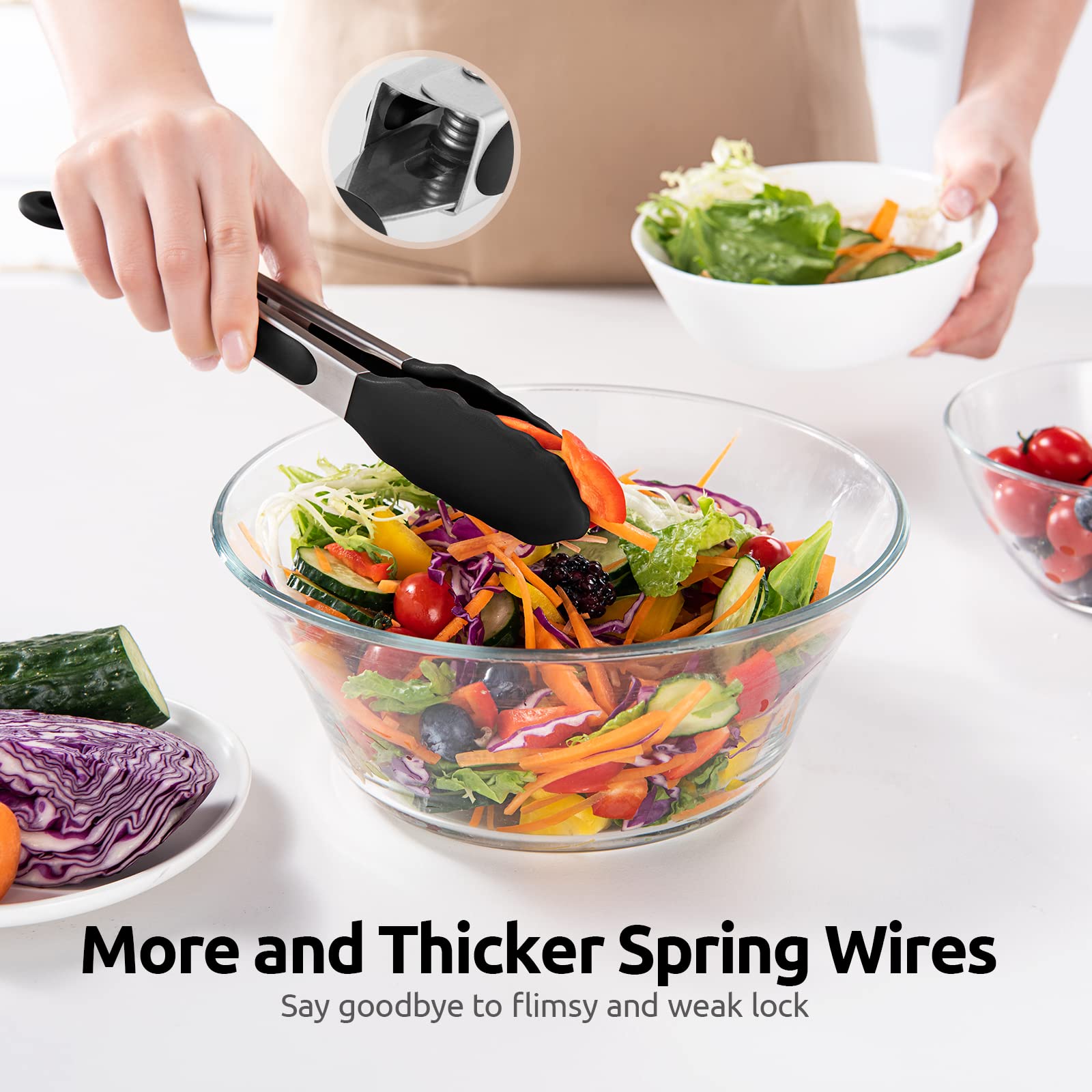 Dishwasher-safe U-Taste tongs ready for quick cleanup