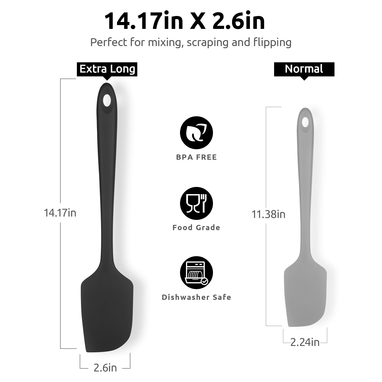 U-Taste flexible silicone spatula reaches bowl corners for thorough scraping.
