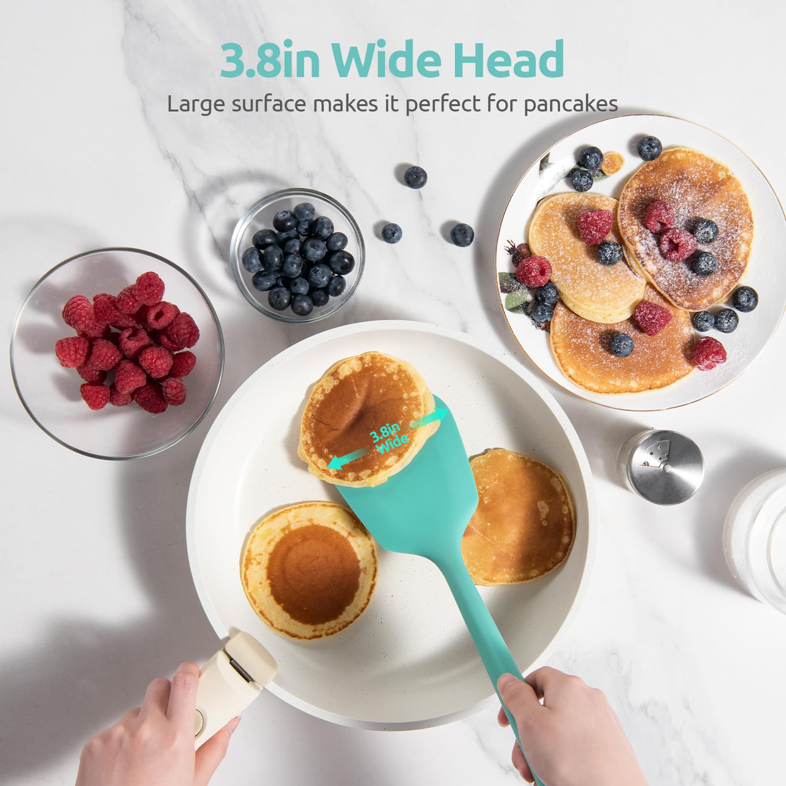 U-Taste wide 3.85-inch blade supports lifting and serving.