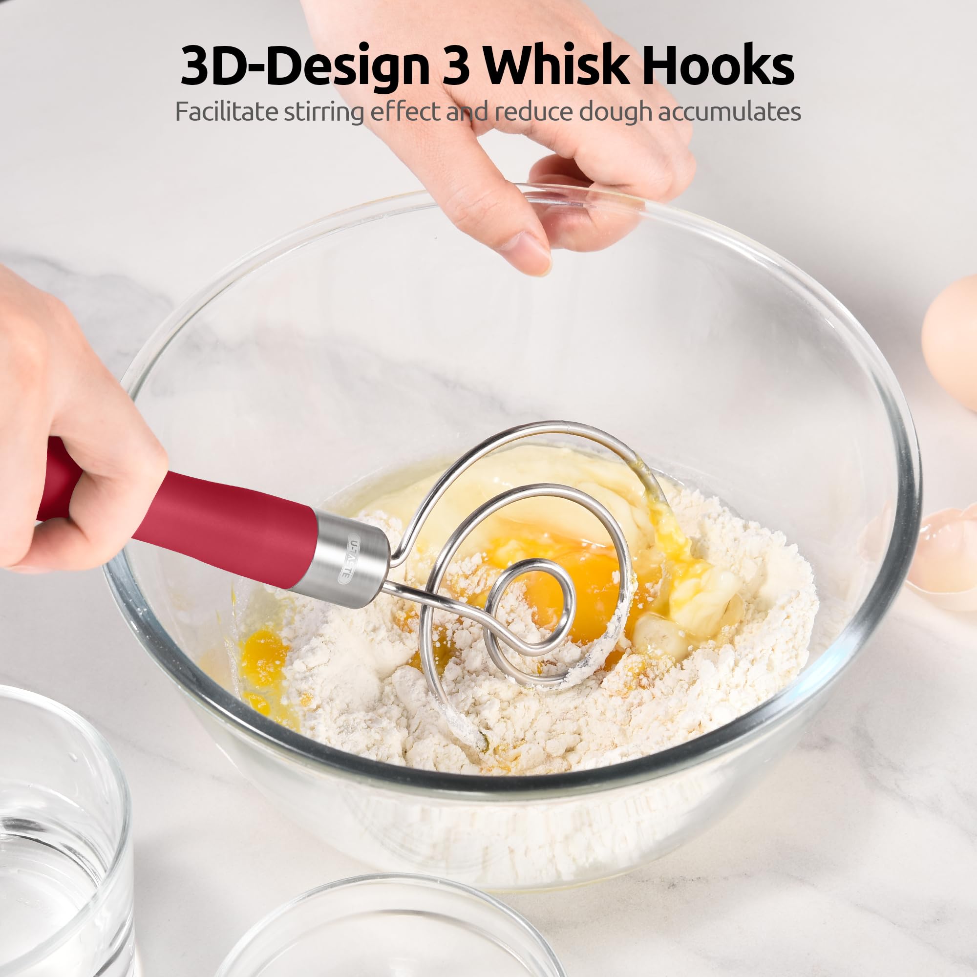 Food-grade silicone handle with stainless steel ring ensures durable, safe use