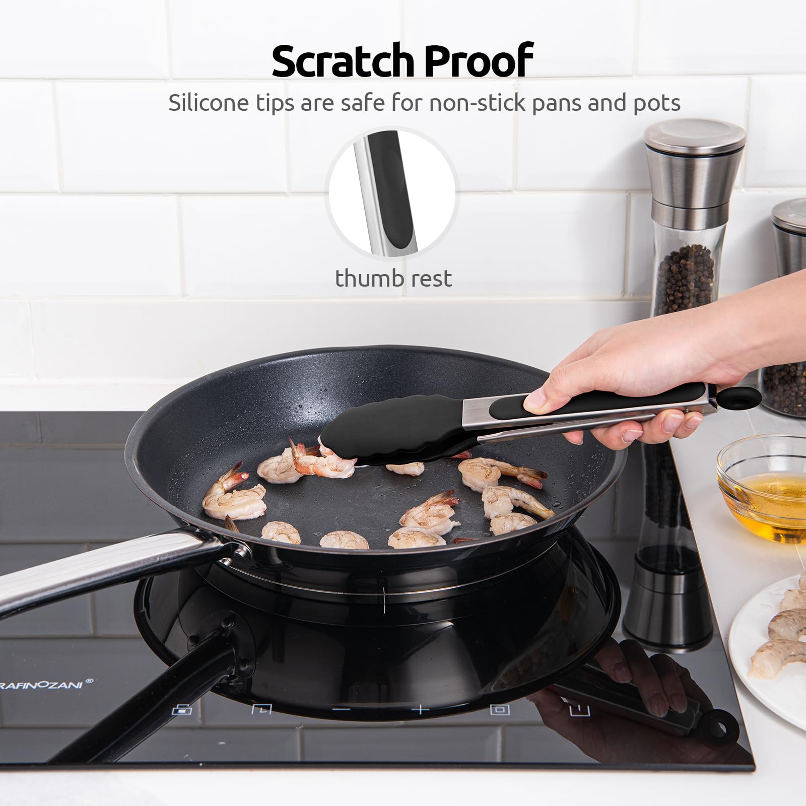 Ideal for grill use, U-Taste tong manages hot food with control