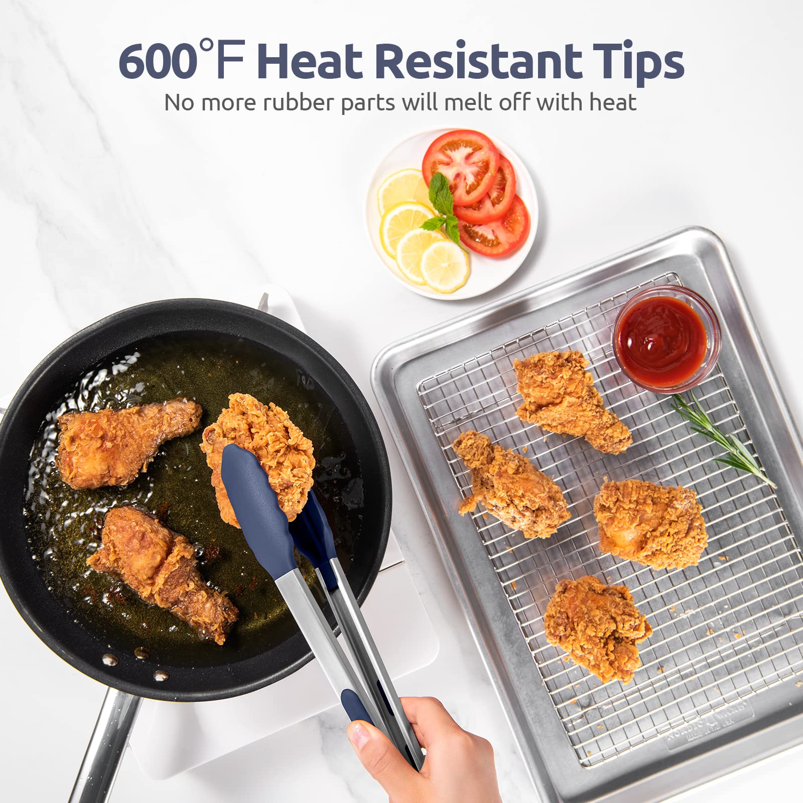 U-Taste 12-inch tongs ideal for high-heat grilling and versatile kitchen tasks.