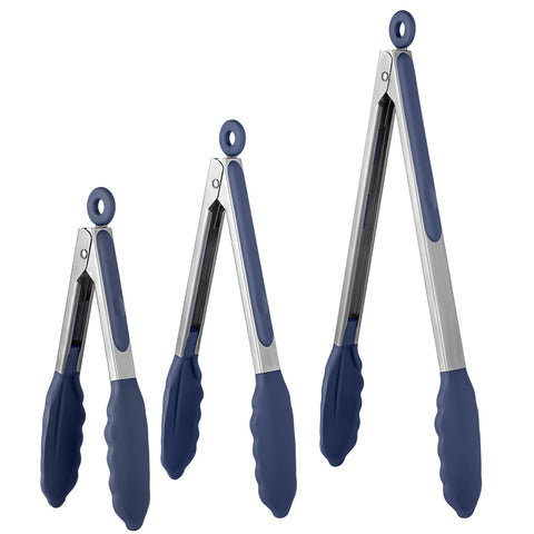 U-Taste 7-inch heat-resistant tongs with silicone tips for safe cooking and serving.