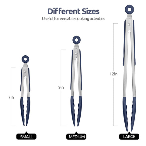 U-Taste 9-inch tongs designed for grilling without scratching nonstick surfaces.