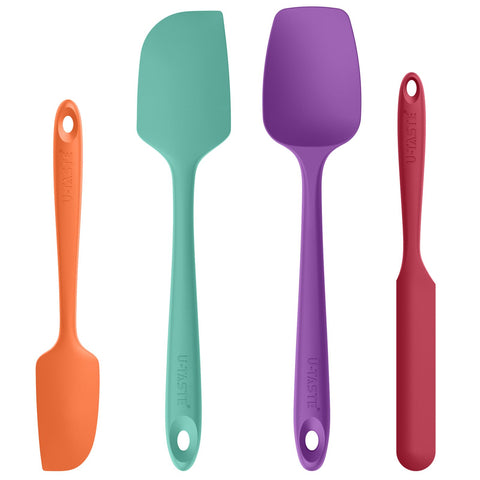 U-Taste heat-resistant silicone spatula in vibrant colors for high-heat cooking.