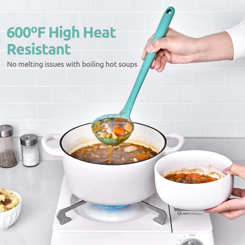 U-Taste long-handle ladle with non-slip grip for safe scooping.