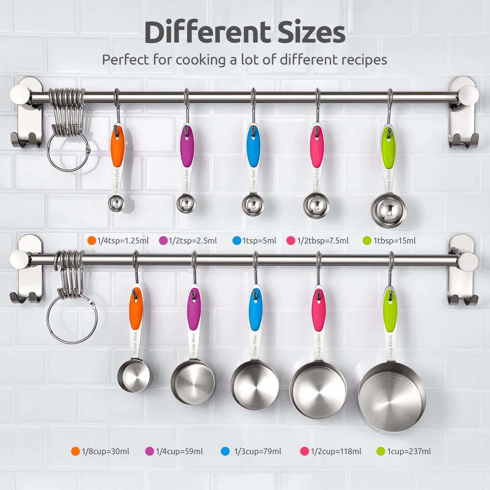 U-Taste stainless steel cups and spoons showing durable construction.
