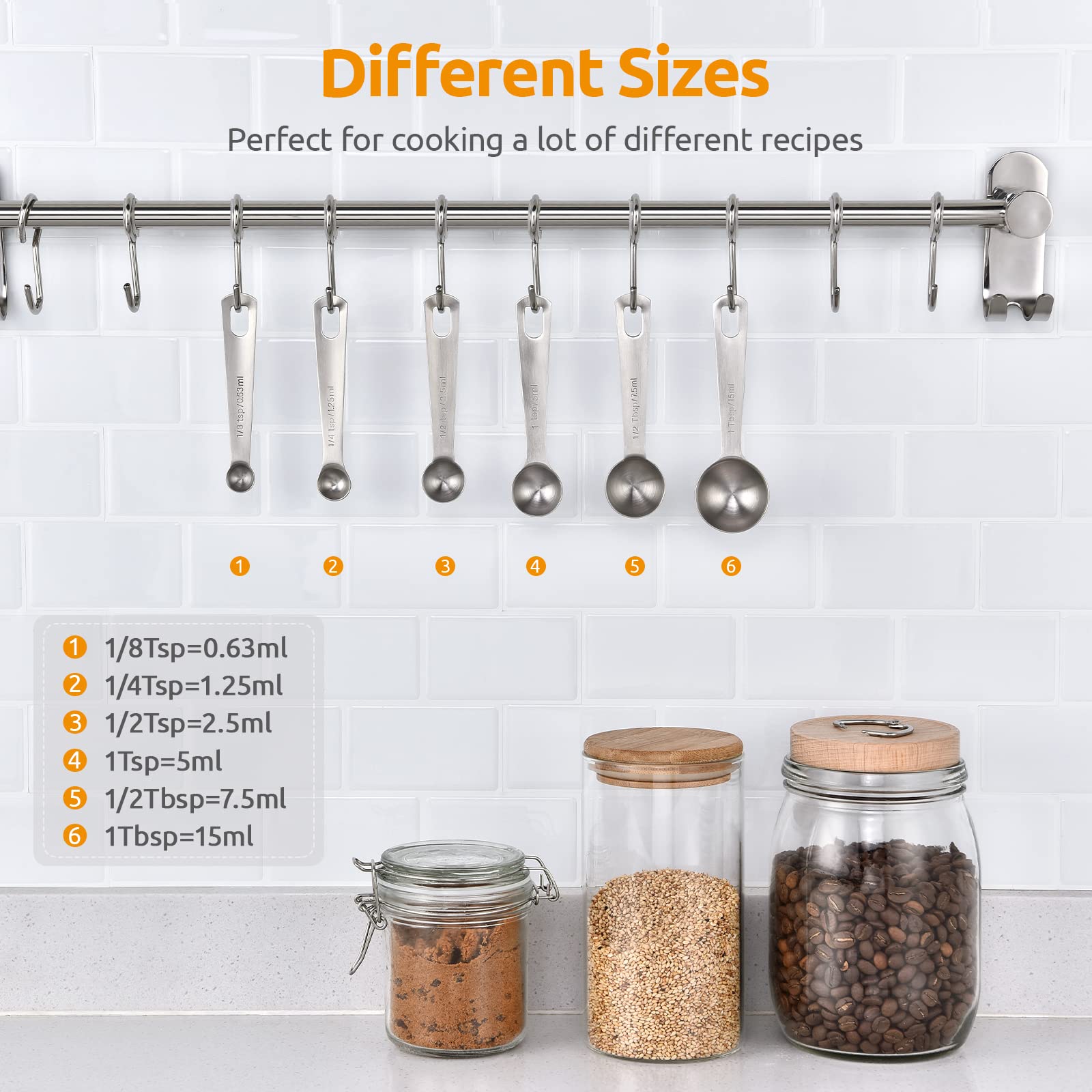 U-Taste six-piece set with precise engravings for readable measurements.
