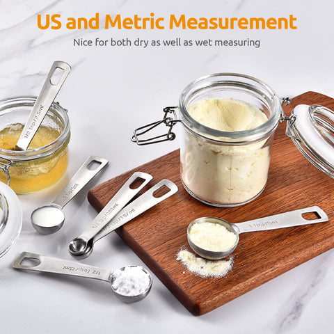 U-Taste spoons with polished rims provide a safe, clean pour.
