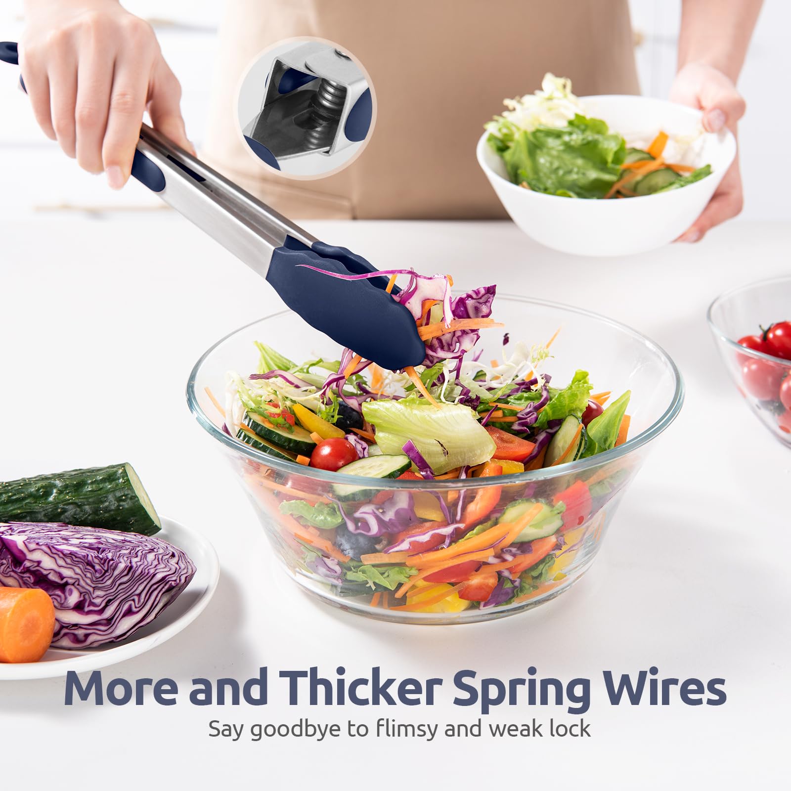 U-Taste midnight blue tongs add a stylish touch to kitchen tools.