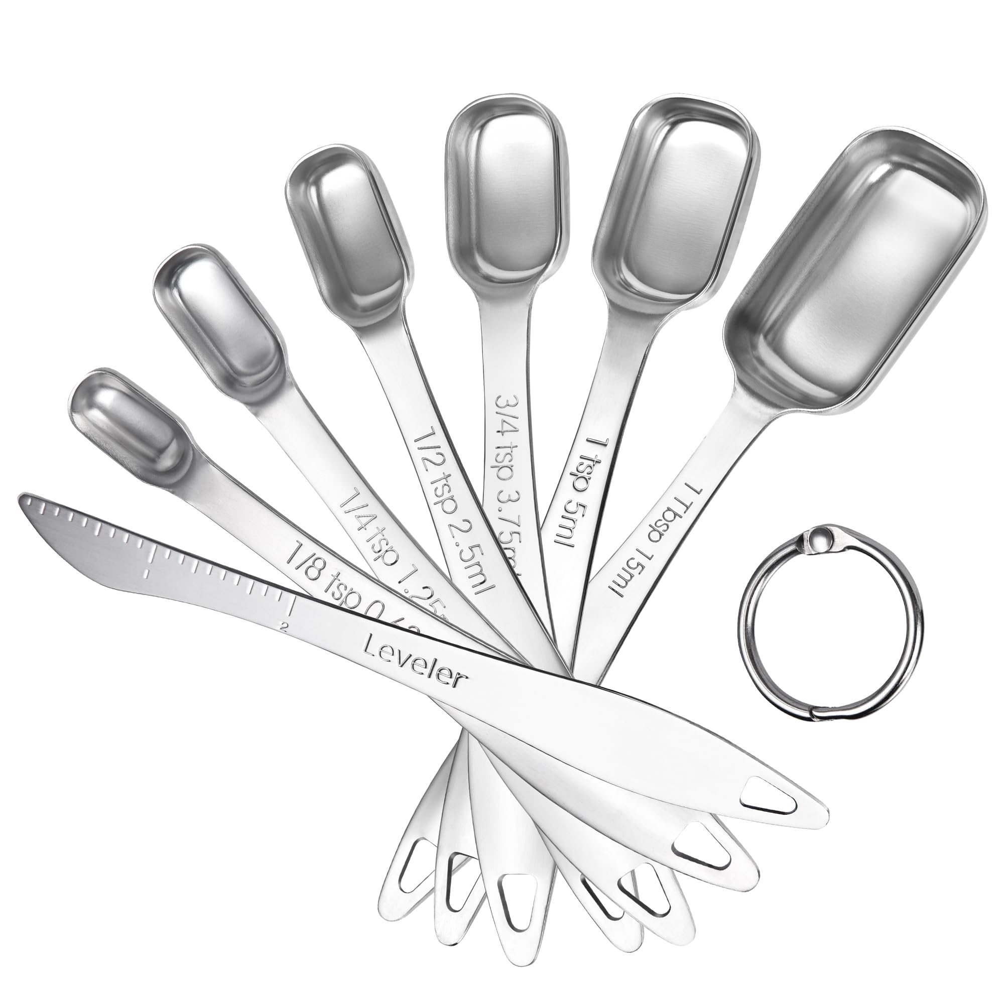 U-Taste narrow square spoons with leveler for precise measurements in baking.