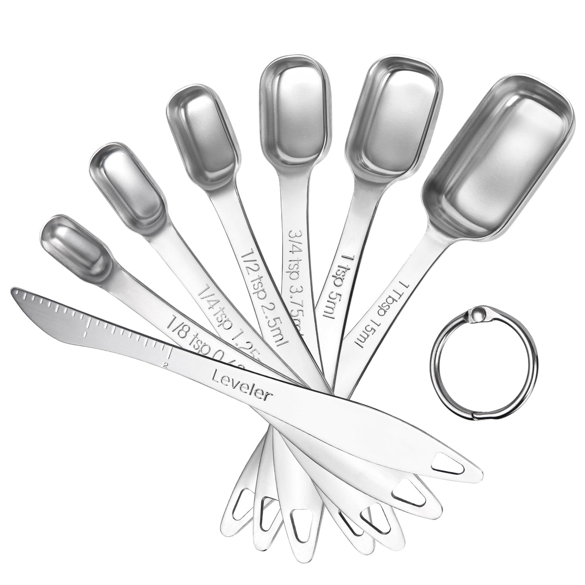 U-Taste narrow square spoons with leveler for precise measurements in baking.