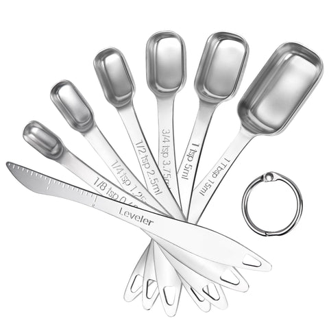 U-Taste narrow square spoons with leveler for precise measurements in baking.