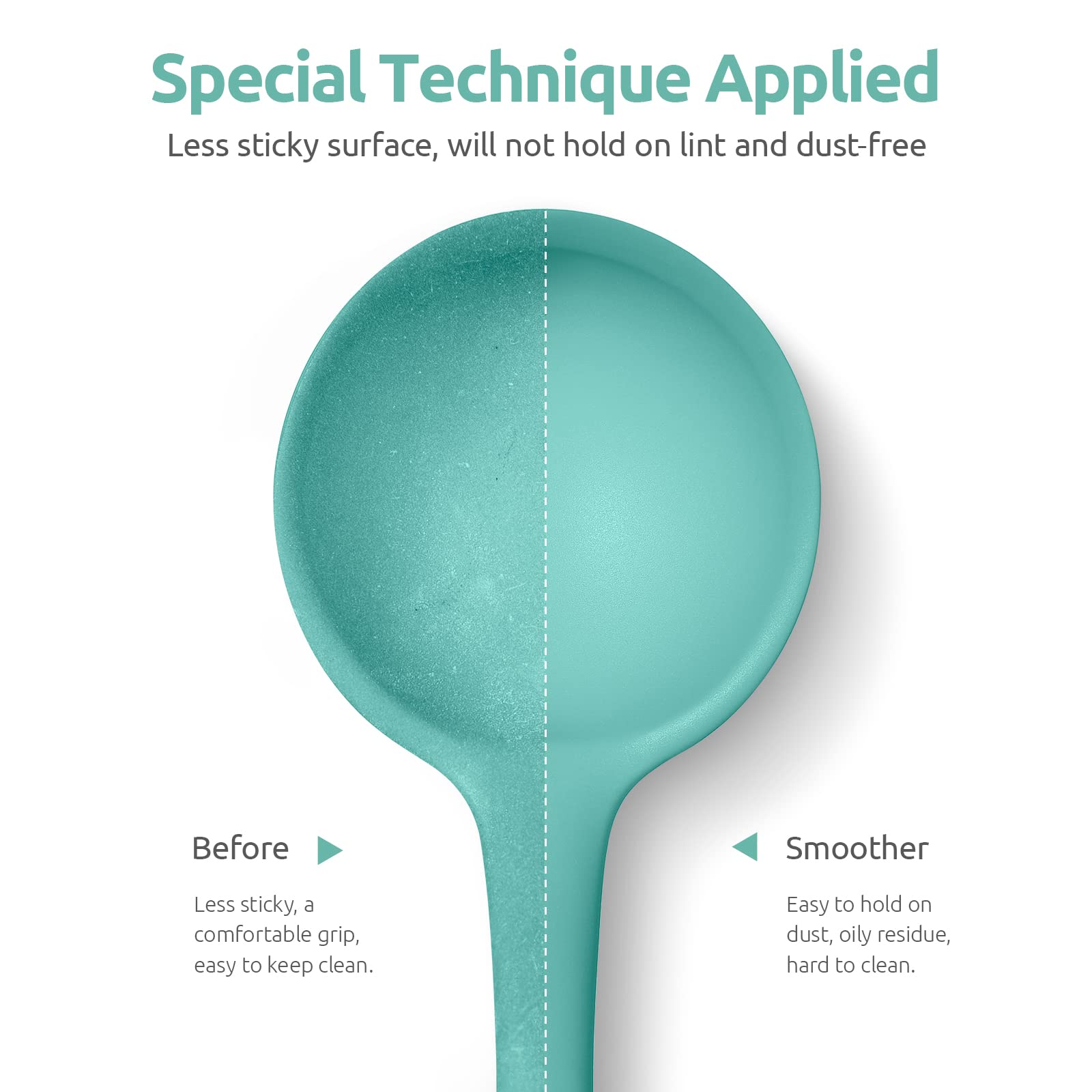 U-Taste nonstick-friendly ladle keeps pots scratch-free during cooking.