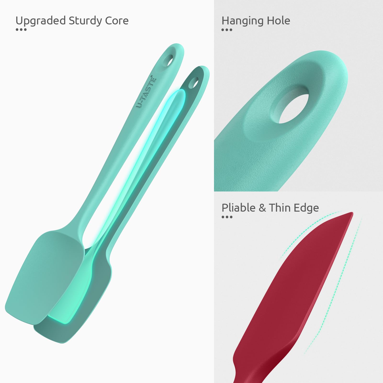 U-Taste nonstick-friendly spatula with upgraded core supports heavy mixing.