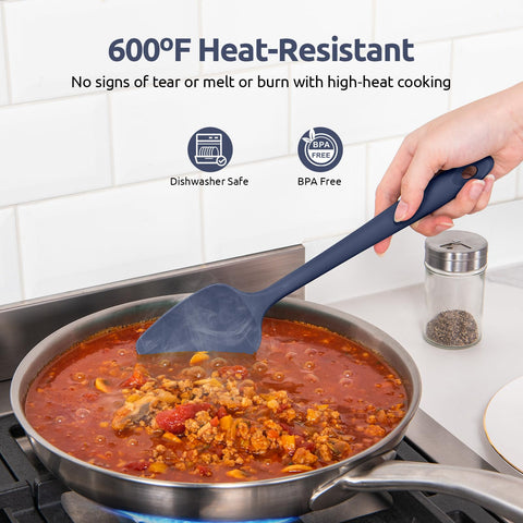 U-Taste silicone spatula with finishing surface for easy cleaning.