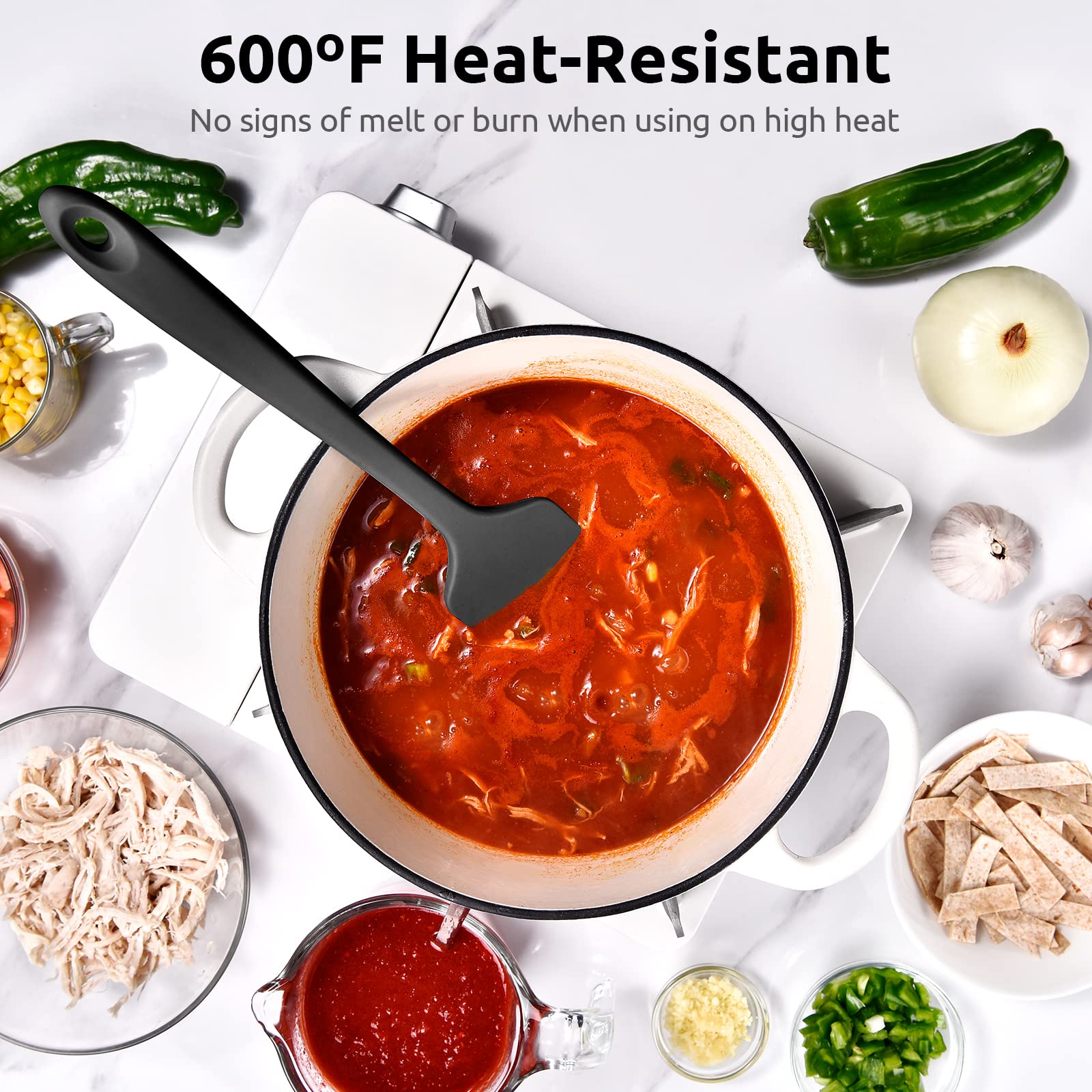 U-Taste nonstick silicone spatula ideal for batters and sauces.