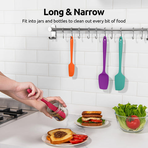 U-Taste spatula reaches bowl sides, scraping every last bit.
