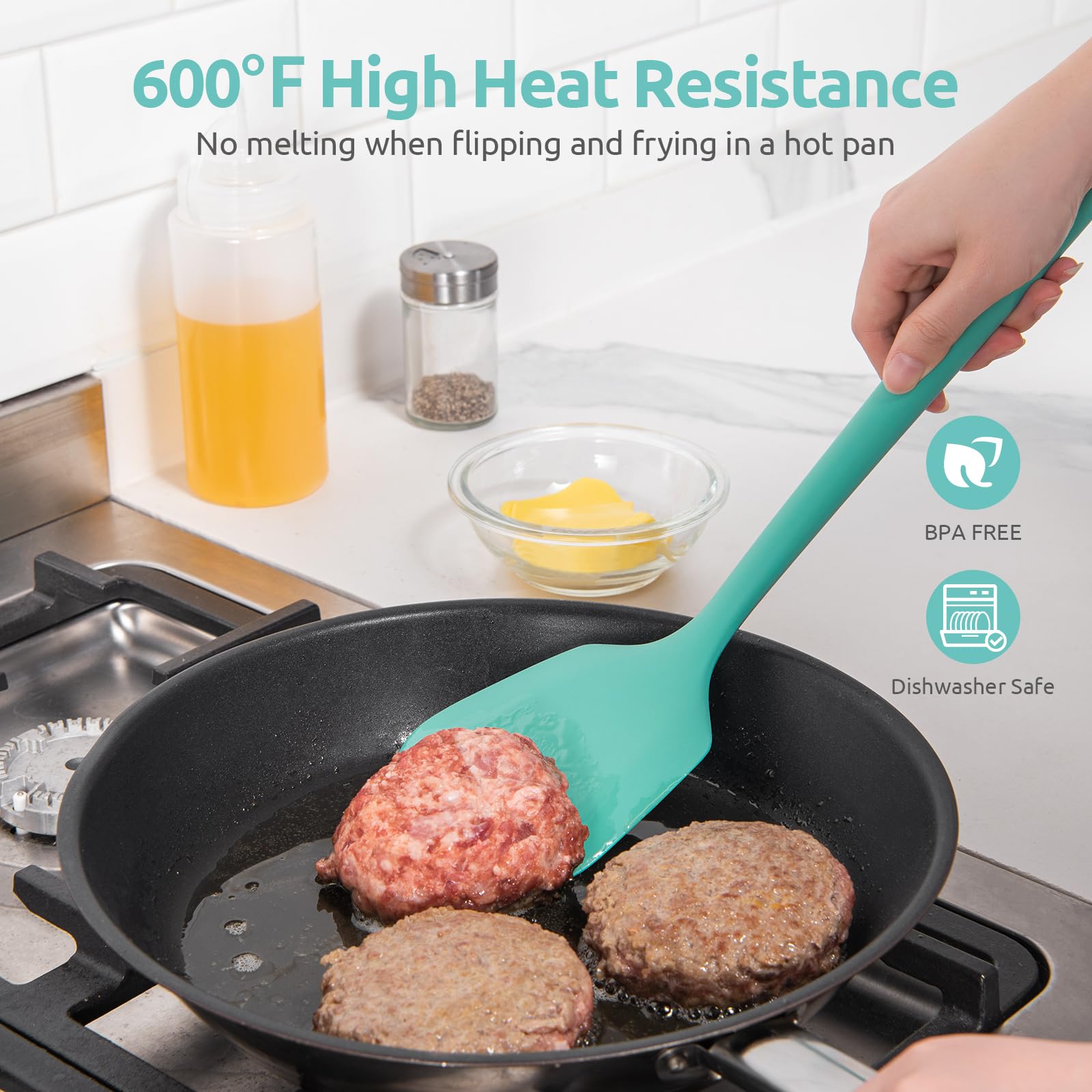 U-Taste seamless design turner prevents water intrusion while cooking.