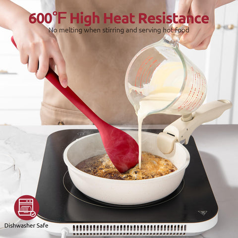 U-Taste seamless-integrated silicone spoon reducing food traps