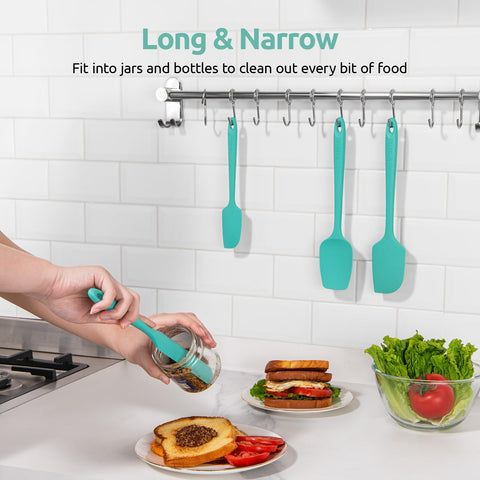 Utaste set of 4 Aqua Sky spatulas offers versatile kitchen tools.