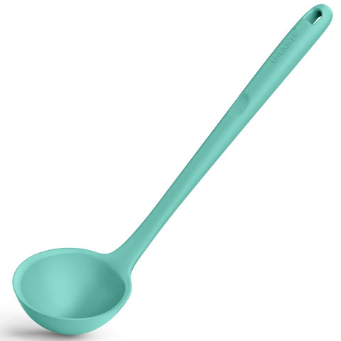 U-Taste silicone soup ladle 13in in Aqua Sky for stirring and serving soups smoothly.