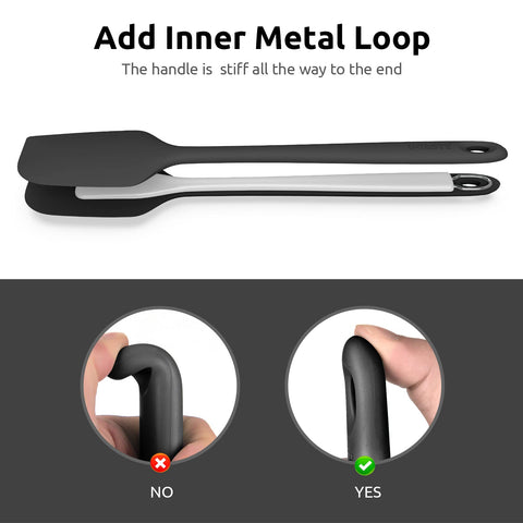 U-Taste silicone spatula with hanging hole for convenient storage.