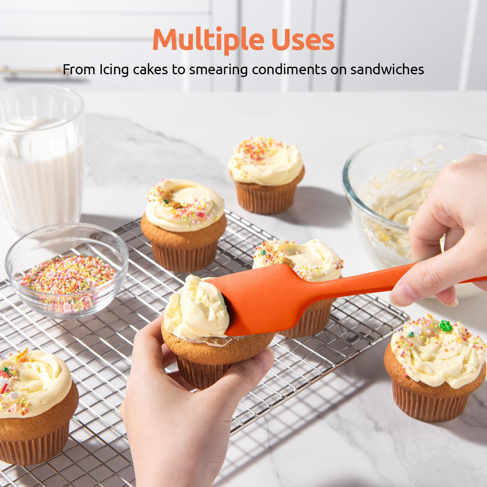 U-Taste 600°F heat resistant silicone protects cookware.